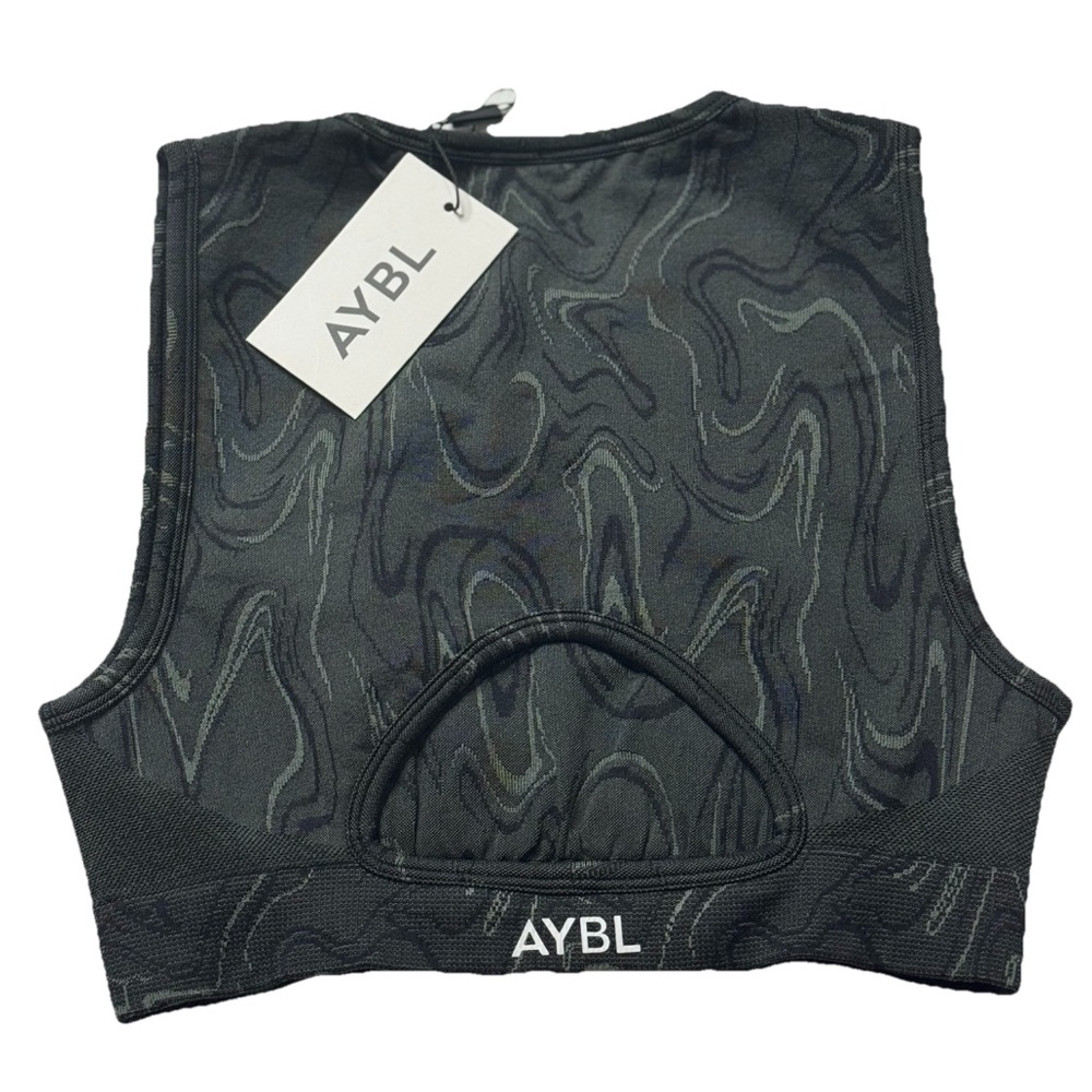 AYBL Velocity Seamless Swirl Crop Vest  Black – Small – NWT (New With Tags)